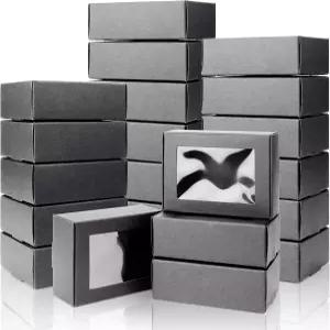 바덴바흐 50팩 크래프트 종이 비누 상자 3.3 x 2.4 1.2 창문이 있는 작은 간식 홈메이드 포장용 미니 선물