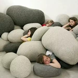 조약돌 쿠션 돌모양 쇼파 그레이 모양 대형 원형 인형