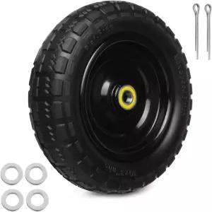 13인치 솔리드 고무 타이어 4.00-6 플랫 프리 5/8인치 베어링 2.17인치 오프셋 허브 GOR 가든 카트 핸드
