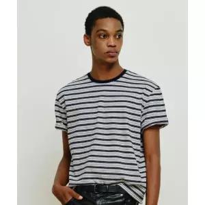 미나브 스트라이프 크롭 반팔 티셔츠 [아이보리] 2067247