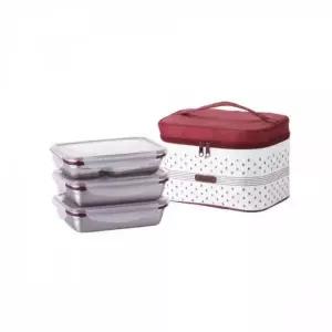 WL 사각 스테인레스 밀폐용기 찬합3단中 스텐반찬통