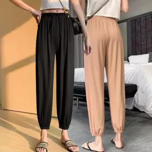여자 여름 찰랑바지 아이스 조거팬츠 플리츠 쿨 조커팬츠 항아리바지