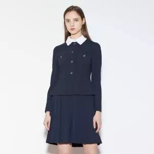 [롯데백화점]케네스레이디 배색 카라 플리츠 원피스 (EWOPOB01)