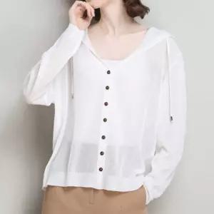 후드 티카디건 쿨니트 여름 얇은 야외 아우터 썸머파스텔 썬차단 [mAC2E11]