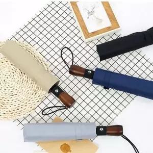 원목 핸들 3단 접이식 자동우산 고급 튼튼한 튼튼한 커플 자동 예쁜 고급