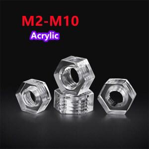 투명 육각형 PC 너트 M2 M3 M4 M5 M8 플라스틱 육각 폴리카보네이트 M10 M6