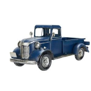 SOFFEE 디자인 12인치 수집용 차량 클래식 트럭, 픽업 모델 철제 장식, 홈 데코용 피규어 데스크톱 자동차 와인 홀더, 다크 블루