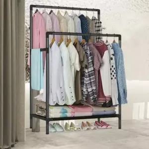 2단행거 헹거 앵글선반 철제 행거 조립식 스탠드 수납 2단