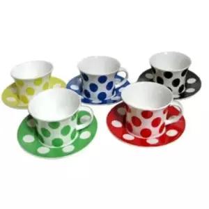 손잡이잔 스테콜 모던 땡땡이 커피잔 물컵 찻잔 머그잔 5개