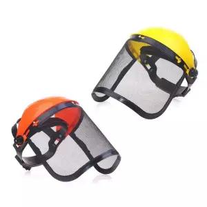 1PC 정원 잔디 트리머 안전 헬멧 모자 로깅 브러시 커터 임업 보호를위한 전체 얼굴 메쉬 보호 마스크