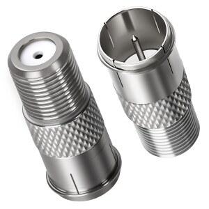 eAj Togconn 동축 퀵 어댑터 2Pack, RG6 동축 케이블, RV, 위성 접시, TV, 스플리터, 증폭기, 안테나용 F형 남녀 동축 연장 커넥터 퀵 푸시