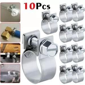 10PCS 호스 클립 연료 라인 희년 클램프 디젤 가솔린 파이프 냉각수 라디에이터 튜브 탄소강 패스너 가정용
