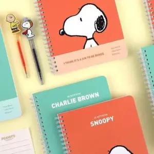 [문구/오피스] 스누피 하드커버 A5 스프링 라인 노트 3P 유선 연습장