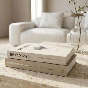 지코토 아름다운 장식 도서 - 가짜/가짜 현대적인 장식을 보관함을 세트로 커피 2박스 테이블, 사진 미적 장식, 강화하세요 및 가정 보관 위한 맨틀 또는 책장