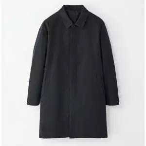 /에스티코 코튼 맥 코트_블랙 세미오버핏 SCTWA03NSB
