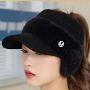 여성 니트 귀마개 모자