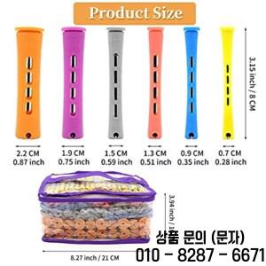 플라스틱 헤어 파마 막대 세트 무열 퍼밍 컬 롤러 핀테일 빗 6 가지 크기 120 개