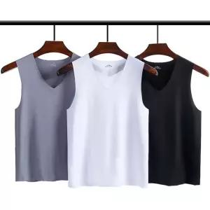 심리스 브이넥 남성 여름 쿨나시 민소매 런닝 이너티