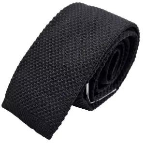 [엘르옴므][ELLE HOMME] 엘르옴므 니트넥타이-솔리드 블랙 5.5cm