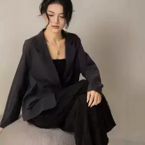 여자 봄 작은 차단 자외선 리넨 카디건 정장 루즈핏 1PICK1