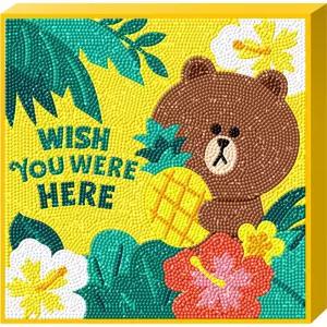 라인프렌즈 알로하 브라운 (캔버스) 보석십자수 25x25