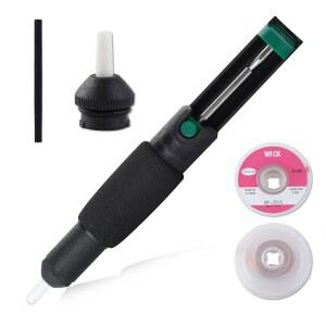 레온툴 솔더 어리버리, 디솔더링 펌프 어리버리 도구, 강력한 추출기 진공 흡입 기능이 있는 막힘 없는 제거 내열 테이퍼 노즐, 2 pcs 심지(폭 2.5mm, 길이 1.5m)