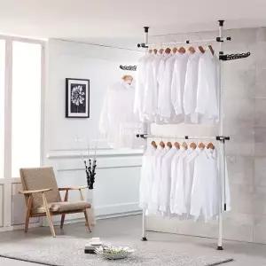 38밀리미터 옷걸이 봉 2단형 스탠드 행거 행거봉