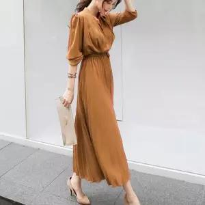 가을 롱 플리츠 원피스 예쁜 쉬폰 스커트 30 40대