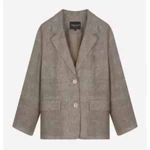 [롯데백화점]써스데이 아일랜드 체크패턴 린넨 투버튼 자켓 T256MJK135W