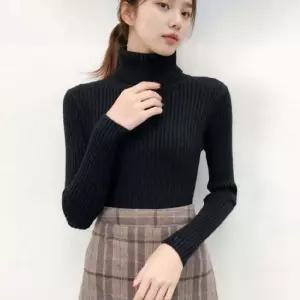 [라일리여성의류] Rly 여성 골지 목폴라 티셔츠 긴팔 니트 터틀넥 슬림