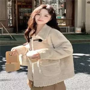 여성용 동계 가을 부드러운 터틀넥 모피 도톰 젖무스탕 코트 데일룩 뽀글이 일체형 DAOL4