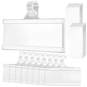 팬순타 100피스 플라스틱 와이어 선반 라벨 홀더, 잠금장치가 있는 재사용 가능한 가격 소매 슈퍼마켓 백화점용 디스플레이 홀더(3인치 x 1.4인치)