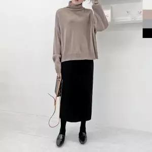 [라일리여성의류] Rly 반목 맨투맨 니트 면스판 티셔츠 터틀넥 스판 반