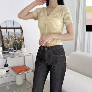 [라일리여성의류] Rly 카라넥 봄 티 빅사이즈라운드넥 여자니트티 정장