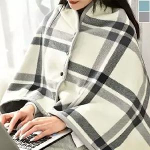 극세사 케이프 무릎 담요 L 1P 겨울 보온 다용도 이불-WD44E74