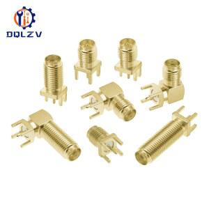 SMA 수컷 암컷 직선 커넥터 90 납땜 엣지 RF 직각 마운트 플러그 PCB 구리 소켓