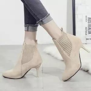 [라일리] Rly 여성 스웨이드 앵클부츠 뾰족코 힐부츠 옆밴딩 봄