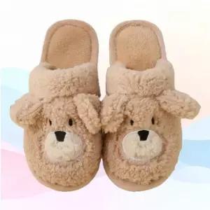 [라일리] Rly 귀여운 곰돌이 털 실내화 겨울 털신 사무실 학교