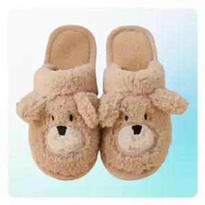 [라일리] Rly 곰돌이 털실내화 실내 거실 슬리퍼 거실화 보온