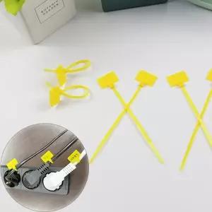 작은 사각 메모 가능 네임텍 소형 케이블타이 노랑1P