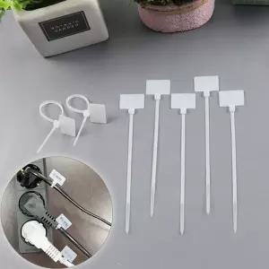 작은 사각 네임택 메모용 소형 케이블타이 백색 1P