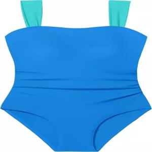 크리스원 소녀 수영복 원피스 여아 레트로 스퀘어 넥 조절 스트랩 9-16Y