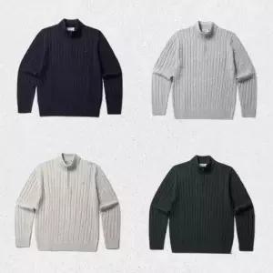 매장정품 올젠 OLZEN 케이블 반집업 메리노울 스웨터 4종1택 F12054EU 1455685