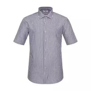 [롯데백화점]레노마 런던 스트라이프 면혼방 일반핏 반팔 셔츠 RZUSG1930-NY