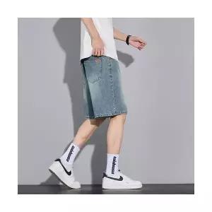 남자 청반바지 5부 스트레이트 데님 반바지 스판 오피스룩 캐주얼 바지 원픽1