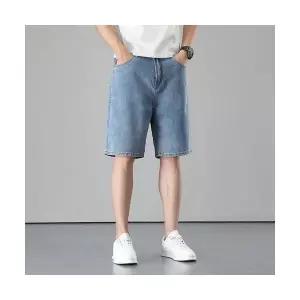 남자 청반바지 여름 뉴 쇼트 레셀 와이드 슬림핏 트렌드 5부 바지 청 반 원픽1