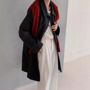 여자카디건 롱카디건 하프 트렌치 가을 칼라 슬림핏 카디건 긴팔 원템3