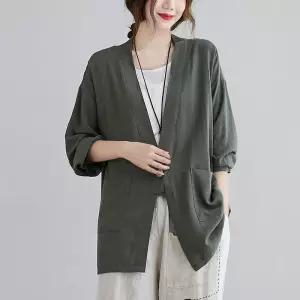 여자카디건 롱카디건 가을 캐주얼 빅사이즈 슬림핏 하프 카디건 원템3