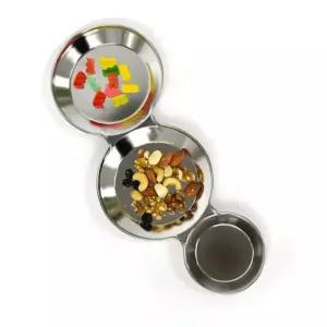 bns 스텐 원형 나눔접시 배식판 소 간식/캠핑/디저트/가정용/위생