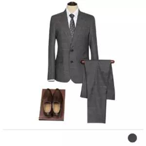 체크 가을 댄디 빅사이즈 정장수트 코디 신상 원버튼